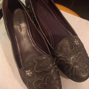 Brighton Women's Black Embroidered Loafers